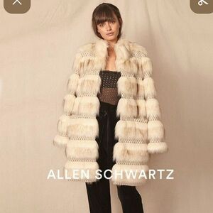 ALLEN SCHWARTZ white faux fur coat LIKE NEW
Smoke free home